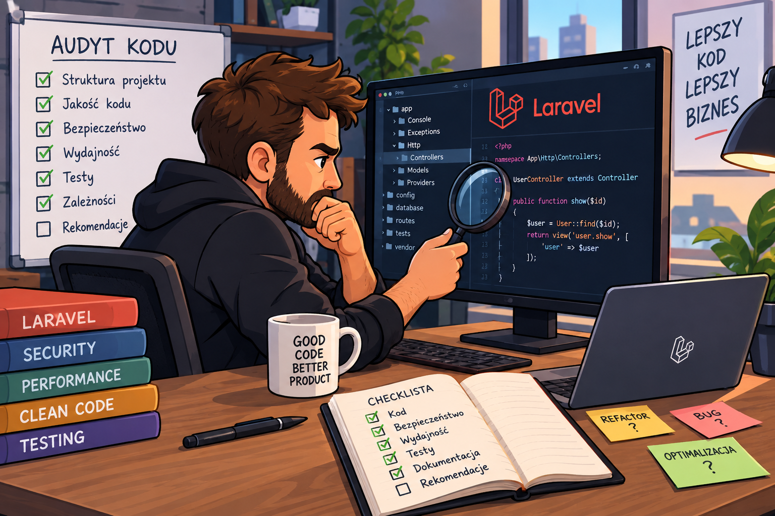 Jak przeprowadzić audyt kodu projektu na Laravel – praktyczny przewodnik